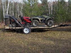 Use as a utility trailer, haul a large 4 wheeler and a lawn tractor easily.