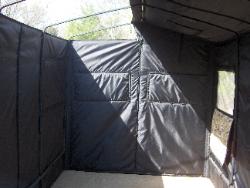 Inside the trailer this is the view of the waterfowl opening.